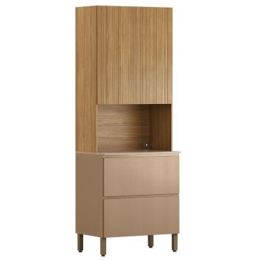 Imagem de Paneleiro Art 3 Portas 1 Gaveta 80 Cm Kit's Paraná Cor:freijó Vanilla Riscatto