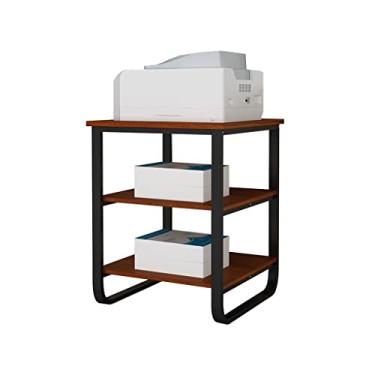 Imagem de FTOQWZXV Suporte de impressora para mesa de armazenamento de arquivos, suporte de impressora multicamadas para escritório, casa, do chão ao teto, suporte de impressora de metal pesado para acabamento