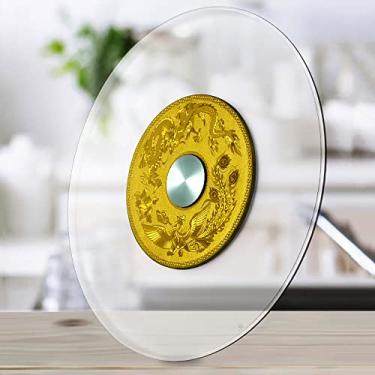 Imagem de Mesa de jantar redonda transparente de vidro temperado, prato giratório para servir 50-100 cm, bandeja giratória grande resistente, 50 cm (20 polegadas)