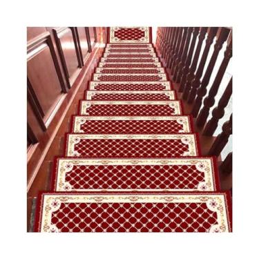 Imagem de PEYNIR Passos de escada Simplicidade Tapete antiderrapante antiderrapante para degraus de madeira, tapetes de escada macios aconchegantes com tapetes autoadesivos 25,4 x 76 cm