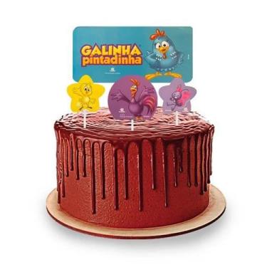 Imagem de TOPPER PARA BOLO GALINHA PINTADINHA 04 UN - Decoração Temática Infanti