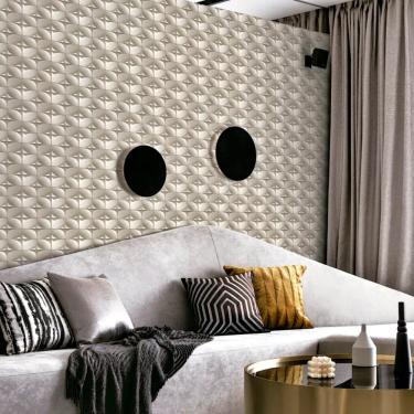 Imagem de Papel de Parede Essencial Geométrico Bege e Cinza ESS1013