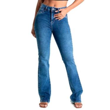 Imagem de Calça Jeans Feminina Sawary Levanta Bumbum Azul Mescla, Azul, 42