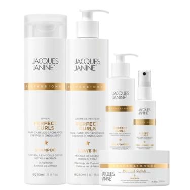 Imagem de Kit Jacques Janine Power Perfect Curls Shampoo 240ml Máscara 80g Trio Finalizadores