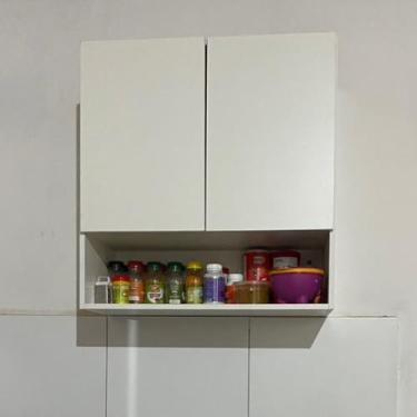 Imagem de Modulo Armário 100% MDF Aéreo Com Duas Portas Branco Sem Fundo
