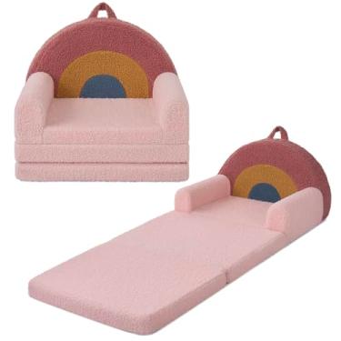 Imagem de Blissful Diary Sofá infantil dobrável, cadeira e espreguiçadeira confortável 2 em 1 para leitura, soneca, sala de jogos, sofá infantil para crianças de 1 2 a 3 anos ou mais, presente de aniversário