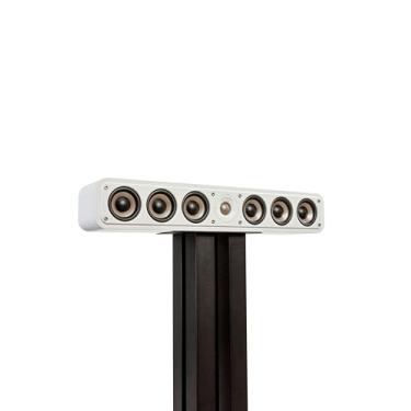 Imagem de Polk Audio Alto-falante de canal central fino Elite ES35 – Certificado de áudio de alta resolução, compatível com Dolby Atmos e DTS:X, 1 "Tweeter e (6) Woofers de 7,5 cm, porta de alimentação dupla para graves sem esforço, elegante branco lavado