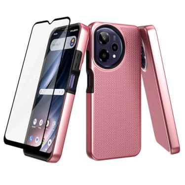 Imagem de Ailiber Capa para celular Cricket Icon Plus 2026, AT&T Verge 2 com protetor de tela, camada dupla à prova de choque, amortecedor de silicone antiderrapante, capa protetora resistente para celular