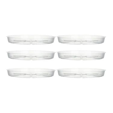 Imagem de Whtkoph 6 Peças de Bandeja para Plantas, Recipiente, Vasos de Plantas, Porta-copos Redondos, Bandeja Coletora de água Transparente Feita de Plástico Leve E Ad, 10 Inch