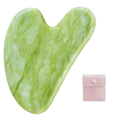 Imagem de Gua Sha Ferramentas faciais Guasha para rosto metal Gua Sha massagem da pele Guasha ferramenta de beleza para olhos corporais massageador cuidados com a pele (verde)