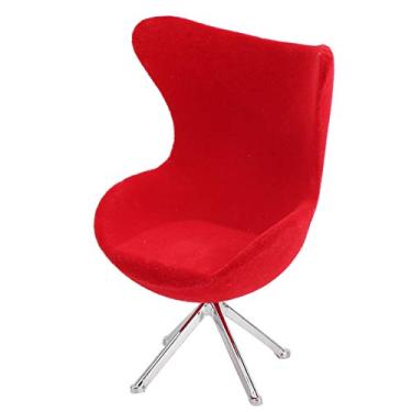 Imagem de Zhjvihx Cadeira Em Miniatura para Casa de Bonecas, Móveis Em Miniatura Decorativos de Plástico Atraentes e Requintados para Quarto para Casa de Bonecas Sala de Estar para Estudo para de (Vermelho)