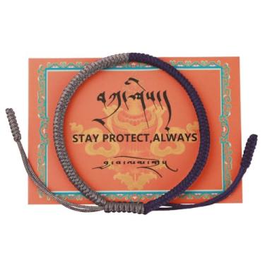 Imagem de Pulseira de corda trançada autêntica Blessed, pulseira tibetana ajustável feita à mão com nó Dorje, One Size, Cristal, Sem Pedra Preciosa