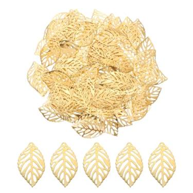 Imagem de 100 peças de pingente de enfeites de folhas ocas, decoração de folhas de árvore oca de metal, artesanato para fazer brincos faça você mesmo, colar, grampo de cabelo, prendedor de cabelo, roupas
