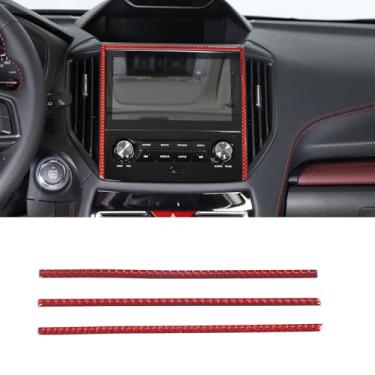 Imagem de Aotumcer Capa de painel de navegação para consoles centrais de carro para acessórios Subaru Forester 2024, moldura de acabamento de tela GPS para cabine decalques de carbono macio, capa de painel de