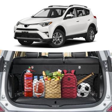 Imagem de Canvcle Rede de carga porta-malas para Toyota RAV4 2013-2018 acessórios estilo envelope rede de porta-malas organizador e armazenamento elástico ajustável nylon elástico rede de carga traseira com
