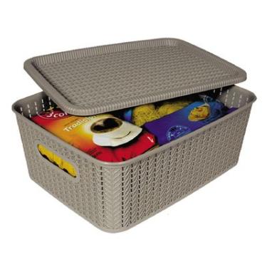 Imagem de CAIXA ORGANIZADORA OR24 RATAN 12,5L CINZA CONCRETO SÃO BERNARDO