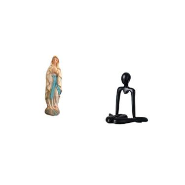 Imagem de Fenteer Escultura Abstrata Da Virgem Maria Pensadora, Estatueta de Lady, Obra de Arte Decorativa, Estátua de Jesus em Resina, Ornamento de Mesa para Es