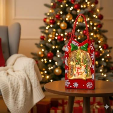 Imagem de Enfeite de Mesa Natalino Globo de Neve com Música e Luz Decoração Natal