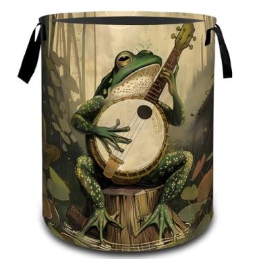 Imagem de VODRM Cesta de roupa suja e dobrável para crianças e adultos, cesto organizador de brinquedos para crianças e adultos, cesto de armazenamento à prova d'água de tecido Oxford para quarto, banheiro