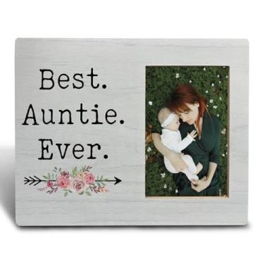 Imagem de FHUGX Moldura de madeira Best Auntie Ever 10 x 15 cm, porta-retrato de melhor tia, presentes de tia, presentes de mãe da filha e filho, presente de aniversário para tia