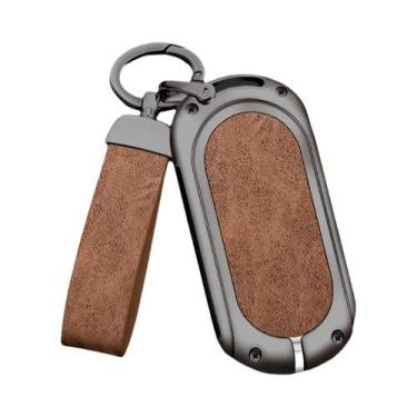 Imagem de Capa De Chave De Couro Mercedes Com Shell Metálico Para Chave Do Class