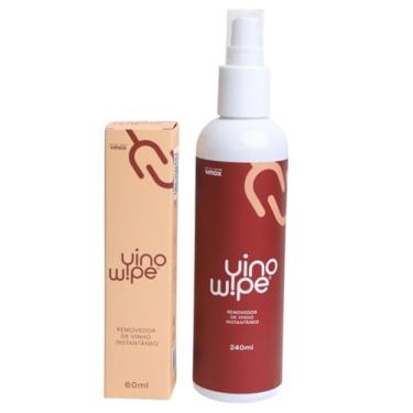 Imagem de Tira Mancha de Vinho Kit VinoWipe 240ml e 60ml liquido lavar roupas branco econômico instantâneo removedor