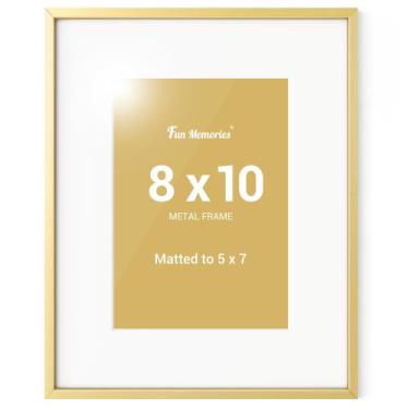 Imagem de Porta-retratos Fun Memories Gold Metal 20x25cm com acrílico