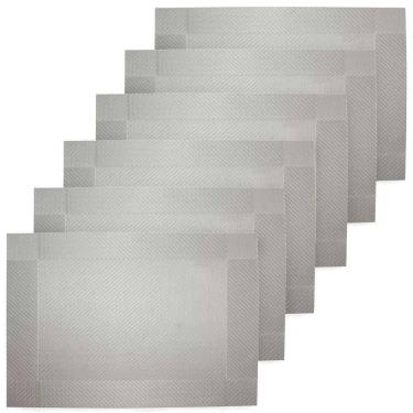 Imagem de Conjunto 6 Peças Jogo Americano Sousplat Moldura Cinza