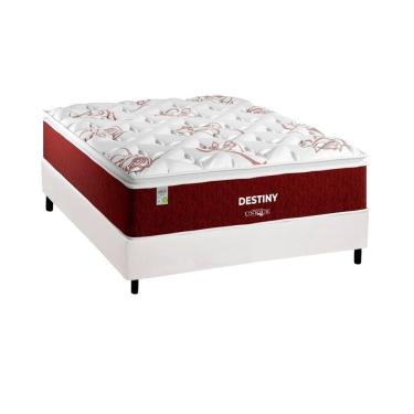Imagem de Conjunto Box Casal: Colchão Molas Plumatex Superlastic Destiny + Base Crc Courano White(138x188)