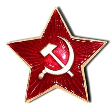 Imagem de Emblema de estrela soviética – Emblema esmaltado vermelho de martelo e foice da URSS
