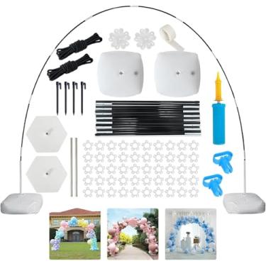 Imagem de Ambernas Kit de arco de balão – Moldura ajustável de 2,5 m de altura e 3,5 m de largura para casamento, chá de bebê, festa de aniversário – mandris de jardim, suporte de plantas, decoração de pano de