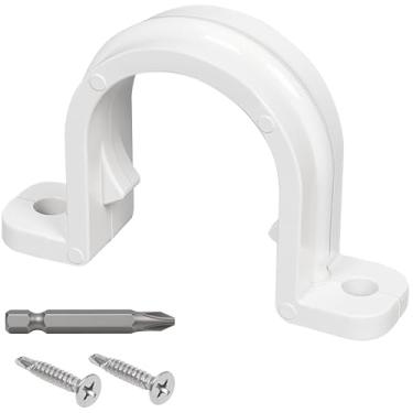 Imagem de Conjunto de 20 braçadeiras de correia de tubo de PVC Φ25 mm - SCH 3/4 IN, clipes de tubo de plástico de dois furos