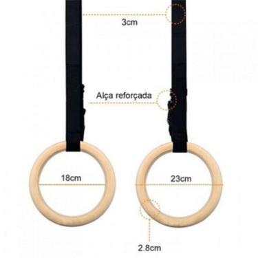 Imagem de Kit Argolas De Suspensão Olímpicas Madeira Para Crossfit