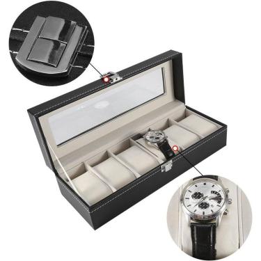 Imagem de Estojo Porta Relógio 6 Lugares Super Luxuoso Super Aveludado