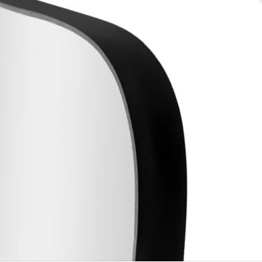 Imagem de Espelho Corpo Inteiro Orgânico, Design Moderno, Preto, 150x50cm, Com Suporte de Chão