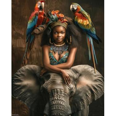 Imagem de XTXGERL Kits de pintura por números para mulheres africanas, pintura a óleo faça você mesmo, kits de tinta acrílica por números para adultos iniciantes com pincéis para decoração de parede de casa 41