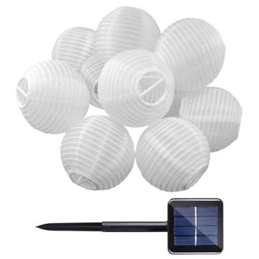 Imagem de Luzes de corda de lanterna movidas a energia solar, 4,6 m com 20 LEDs, tecido de nylon, perfeito para casa e jardim