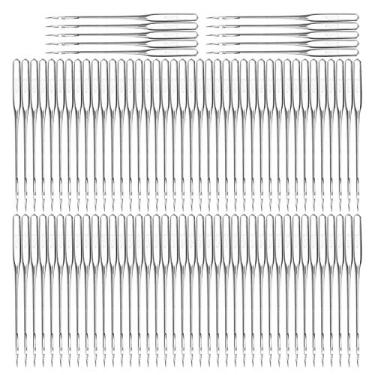 Imagem de Agulha para máquina de costura Aço de alta dureza 100 unidades Conjunto de agulhas de costura doméstica para a maioria dos tecidos Tipo 11 12 14 16 18 Suprimentos opcionais de (12#)