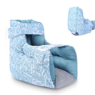 Imagem de EHUCONHEEL 1 pç Protetor de calcanhar para úlceras de pressão com padrões coloridos, almofada de pé ajustável para pacientes acamados, travesseiro de tornozelo para dor no calcanhar (7503 - abstrato