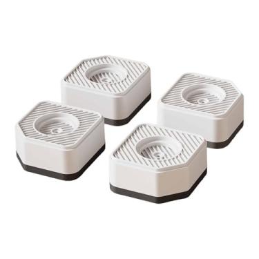 Imagem de Generic Conjunto de 4 peças de pés antivibração para máquina de lavar roupa, antiderrapantes, estabilizadores e com absorção de impacto, leves, para secadora, Branco