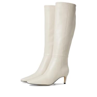 Imagem de Nine West Bota feminina de cano alto Caddy, Couro creme, 36