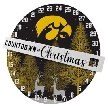 Imagem de Pegasus Sports NCAA Decoração de parede de contagem regressiva para o Natal - 31 cm, cores do time (Iowa Hawkeyes)