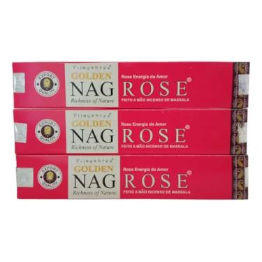 Imagem de Incenso Massala Vijayshree Golden Nag Rose 3un.15g