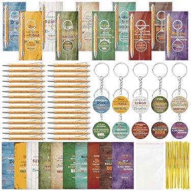 Imagem de ANGOLIO Presentes religiosos retrô cristãos espanhóis – 230 peças, presente de Natal, Regalos Cristianos en Español, versículo da Bíblia, caneta de bambu, chaveiro inspirador para mulheres, homens