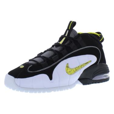 Imagem de Nike Tênis de basquete masculino Air Max Penny 2.5 cm Home 2022, Branco/Amarelo Opti/Preto, 42