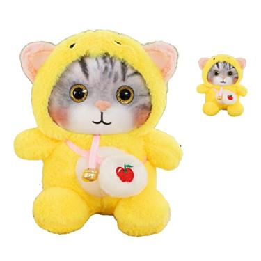 Imagem de VBESTLIFE Brinquedo de Pelúcia de Gato Adorável Macio Colorido Brinquedo de Pelúcia de Gato Com Sino para Crianças Aniversário Quarto Playtime (Amarelo)
