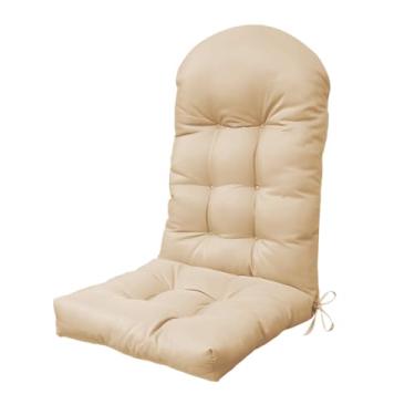 Imagem de BCKNT Almofada de cadeira Adirondack, 122 x 50 x 12 cm, almofada de cadeira de balanço engrossada ampliada com tecido à prova de respingos, suporte alto para as costas com laços