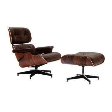 Imagem de Poltrona Charles Eames Com Puff - Cor Marrom - shopshop