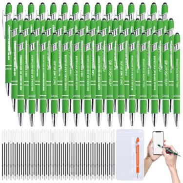 Imagem de 150 canetas sarcásticas engraçadas - conjunto de 50 canetas esferográficas com refis e bolsa, caneta divertida com frases sarcásticas, ponta stylus - caneta desmotivacional para adultos, colega de