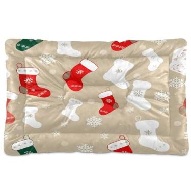 Imagem de SEHANY Cama de Natal para cães e gatos com fundo antiderrapante, caixa de canil, colchão macio para animais de estimação, lavável, almofada de cama para cães pequenos, médios e grandes, gatos, 91 x 61